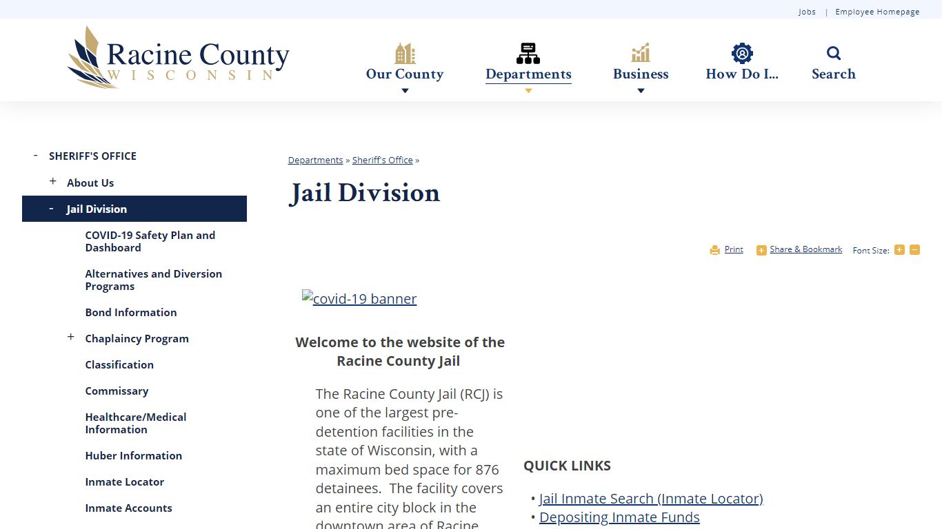 Jail Division | Racine County, WI